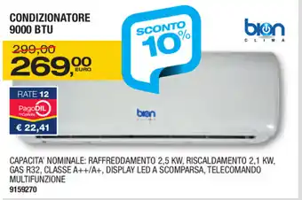 Bricofer Condizionatore 9000 BTU offerta