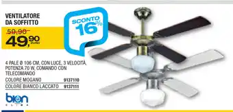 Bricofer Ventilatore Da Soffito offerta