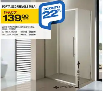 Bricofer Porta Scorrevole Mila offerta