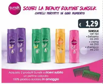 Deco Maxistore Sunsilk vari tipi balsamo 300 ml crema 200 ml shampoo 250 ml offerta