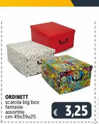 Ordinett scatola big box fantasie assortite 49 x 39 x 25