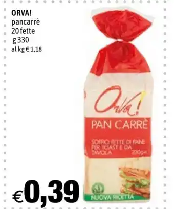 Orva pancarrè 20 fette 330g
