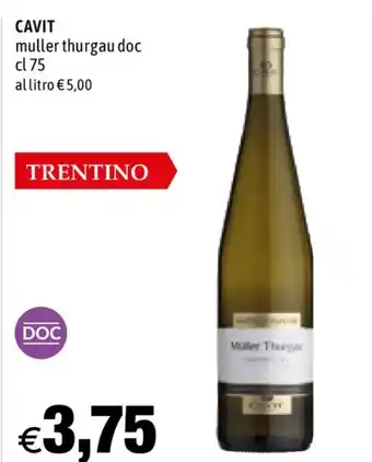 Hurrà Cavit muller thurgau doc 75cl offerta