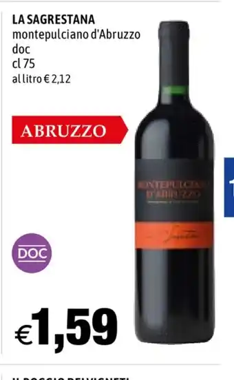 Hurrà La Sagrestana montepulciano d'Abruzzo doc 75 cl offerta