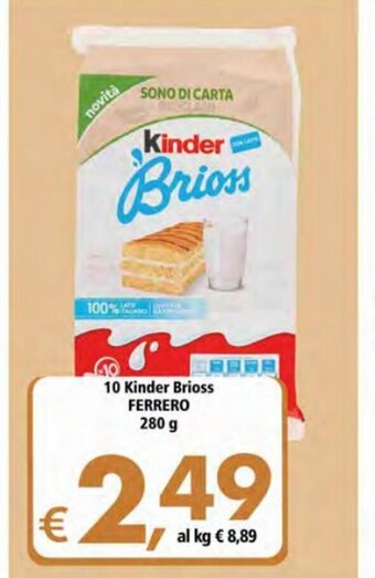 Alter Discount 10 Kinder Brioss Ferrero 280 g offerta