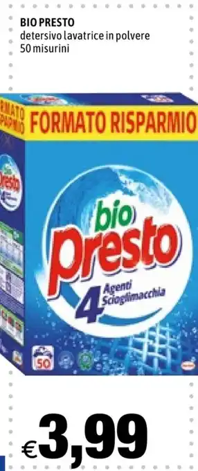 Hurrà Bio Presto detersivo lavatrice in polvere 50 misurini offerta