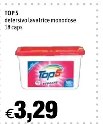 Hurrà Top 5 detersivo lavatrice monodose 18 caps offerta