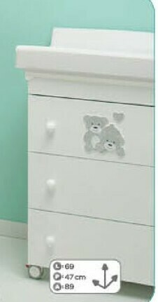Bimbo Store Foppapedretti Bagnetto/ Cassettiera Tenerorso Bianco offerta