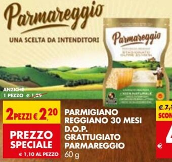 Tigros Parmareggio Parmigiano Reggiano 30 Mesi D.O.P. Grattugiato 60 g offerta