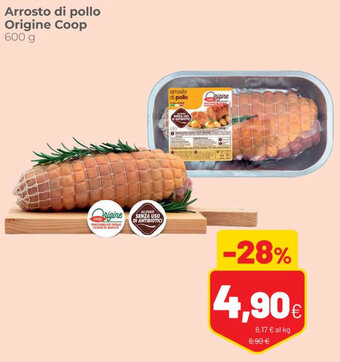 Coop Coop Origine Arrosto di pollo 600 g offerta