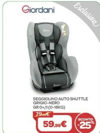 Giordani Seggiolini Auto Shuttle Grigio-Nero