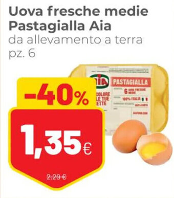 Coop Aia Uova fresche medie Pastagialla pz. 6 offerta