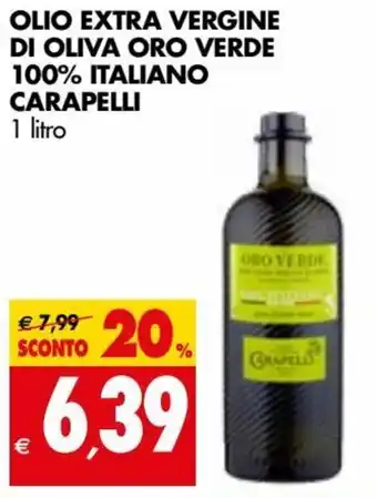 Tigros Carapelli Olio Extra Vergine Di Oliva Oro Verde 100% Italiano 1 Litro offerta