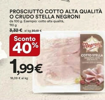 Coop Negroni Prosciutto cotto offerta
