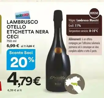 Coop Otello Lambrusco offerta
