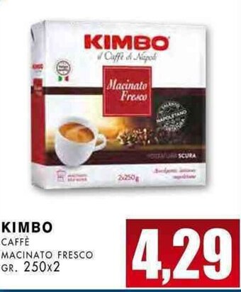 La Mimosa Supermercati Kimbo Caffè Macinato Fresco gr. 250x2 offerta
