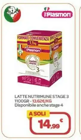 Bimbo Store Plasmon Latte Nutrimune Stage 3 offerta
