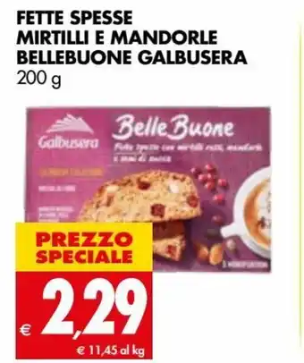 Tigros Galbusera Belle Buone Fette Spesse Mirtilli E Mandorle 200 g offerta
