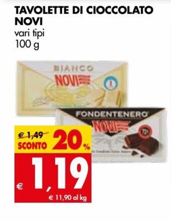 Tigros Novi Tavolette Di Cioccolato 100 g offerta