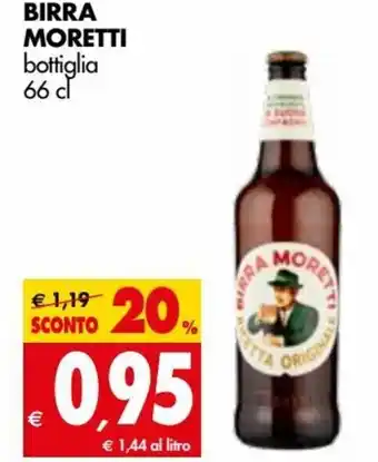 Tigros Moretti Birra Bottiglie 66 cl offerta