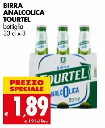 Tigros Tourtel Birra Analcolica Bottiglia 33 cl x 3 offerta