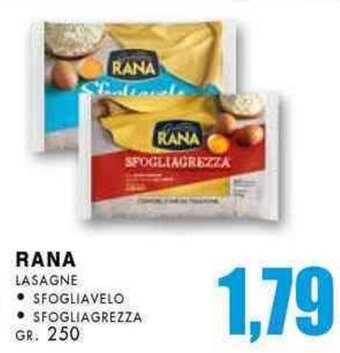 La Mimosa Supermercati Rana Lasagne Sfogliavelo/Sfogliagrezza gr. 250 offerta