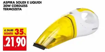 Tigros Aspira Solidi E Liquidi 30W Cordless Termozeta offerta