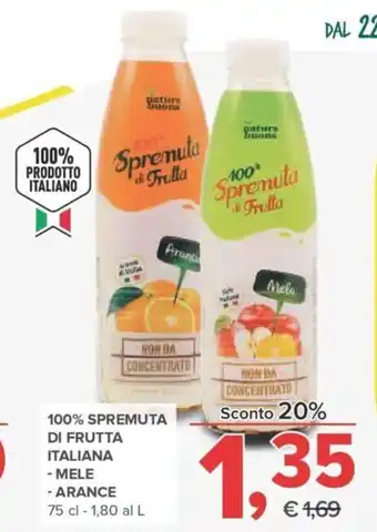 Todis Spremuta Di Frutta Italiana Mele Arance 100% 75 cl offerta