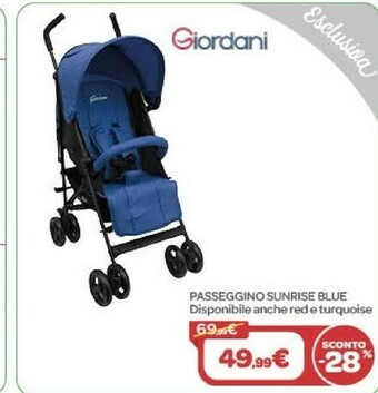 Bimbo Store Giordani Passeggino Sunrise Blue offerta