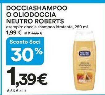 Coop Neutro Roberts Bagnoschiuma offerta