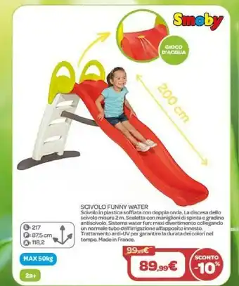 Bimbo Store Smoby Scivolo Funny Water offerta
