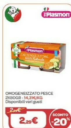 Bimbo Store Plasmon Omogeneizzato Pesce offerta