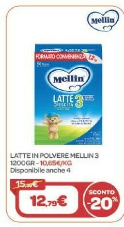 Bimbo Store Mellin Latte In Polvere Mellin 3 1200g offerta