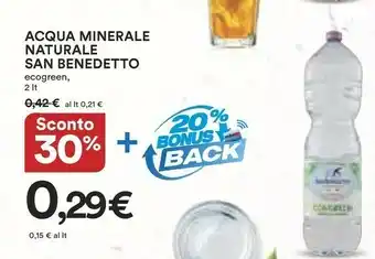 Coop San Benedetto Acqua Minerale Naturale Ecogreen offerta