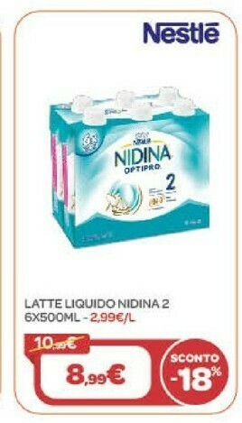 Bimbo Store Nestle Latte Liquido Nidina 2 offerta