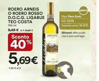Ipercoop Costa Vino bianco offerta