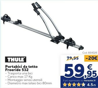 Norauto Portabici Da Tetto Freeride 532 offerta