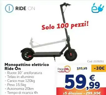 Norauto Monopattino Elettrico Ride On offerta