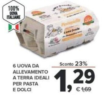 Todis 6 Uova da Allevamento A Terra Ideali Per Pasta E Dolci offerta