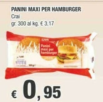 Crai Crai - Panini Maxi Per Hamburger 300 Gr offerta