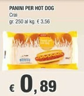Crai Crai - Panini Per Hot Dog 250 G offerta