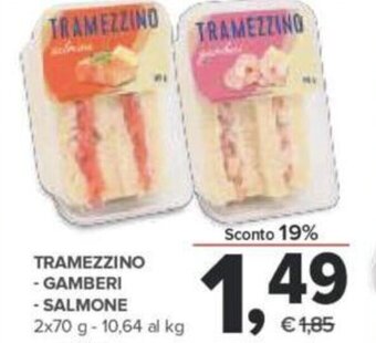 Todis Tramezzino Gamberi, Salmone 2 x 70 g offerta