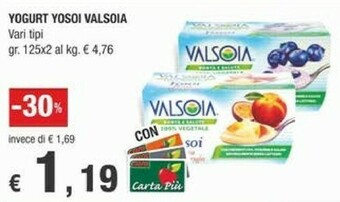 Crai Valsoia Yogurt Yosoi Naturale offerta