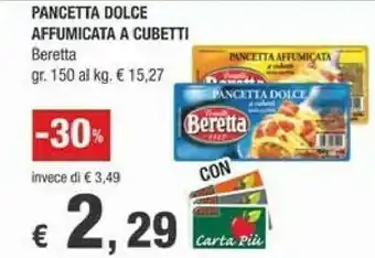 Crai Beretta Fratelli Beretta - Pancetta Affumicata A Cubetti 150 G(ml) offerta
