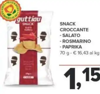 Todis Guttiau Snack Croccante, Salato Rosmarino, Paprika 70 g offerta