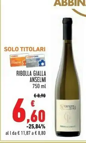 Conad Ribolla gialla Vino bianco offerta