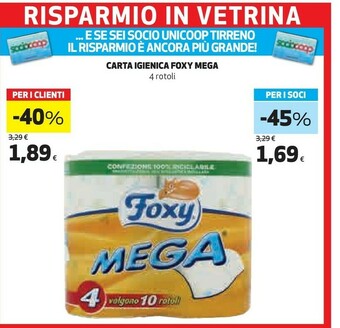 Coop Foxy Carta igienica offerta