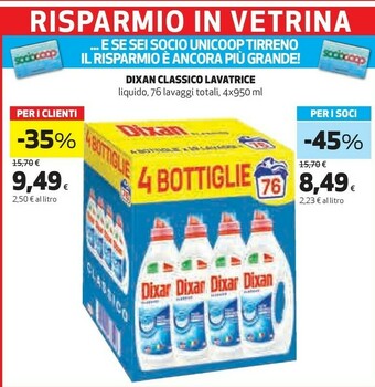 Coop Dixan Detersivo lavatrice offerta
