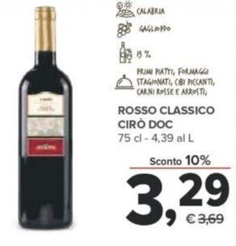Todis Rosso Classico Cirò DOC 75 cl offerta