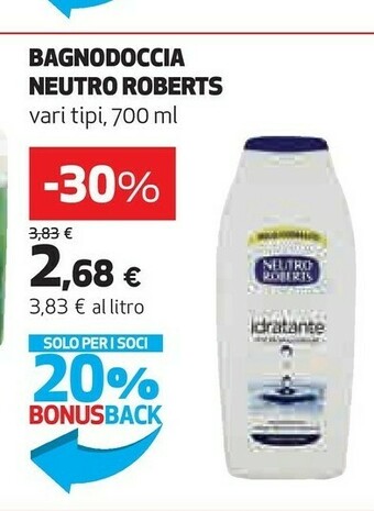 Coop Neutro Roberts Bagnoschiuma offerta